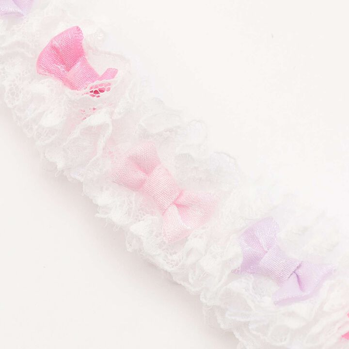 Lace Ribbon Headband,White, medium image number 2