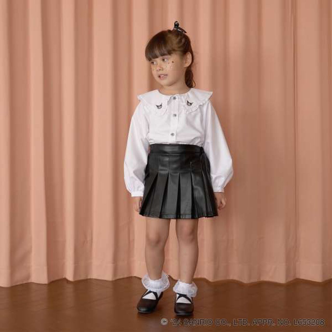 Sanrio Kuromi Frill Collar Blouse & Ribbon Hair Tie Set,Black, large image number 18