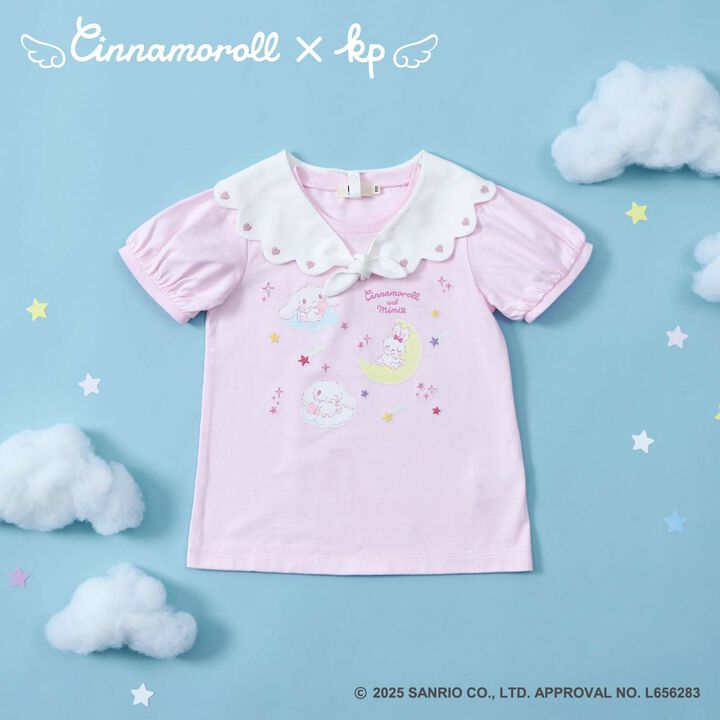 [Cinnamoroll Collaboration] Sailor Collar Short Sleeve T-Shirt,Pink, medium image number 12