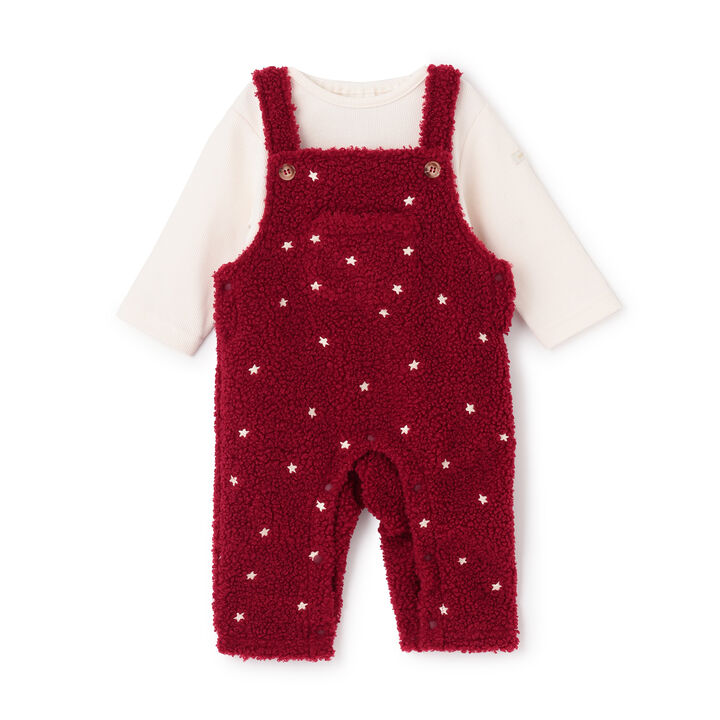 Star Embroidery Overalls Coverall,Ivory, medium image number 6