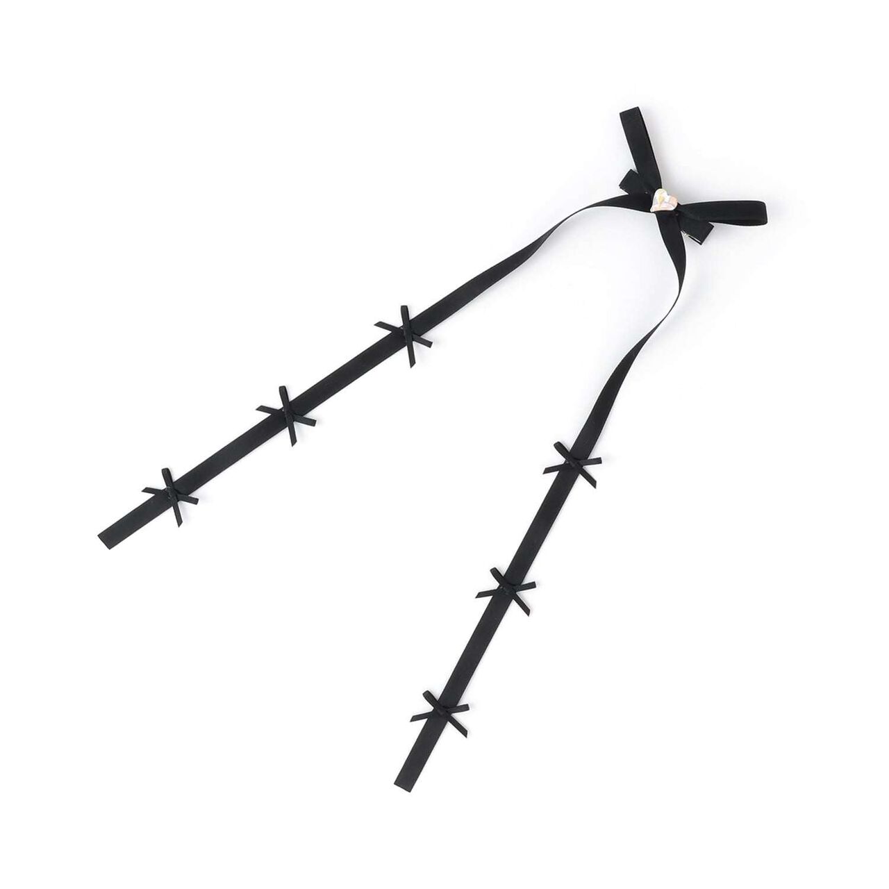 Chibi Chibi Ribbon Long Ribbon Hair Clip,Black, large image number 3