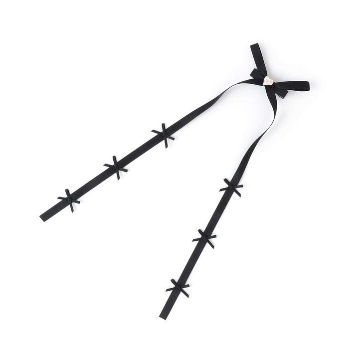 Chibi Chibi Ribbon Long Ribbon Hair Clip,Black, medium image number 3