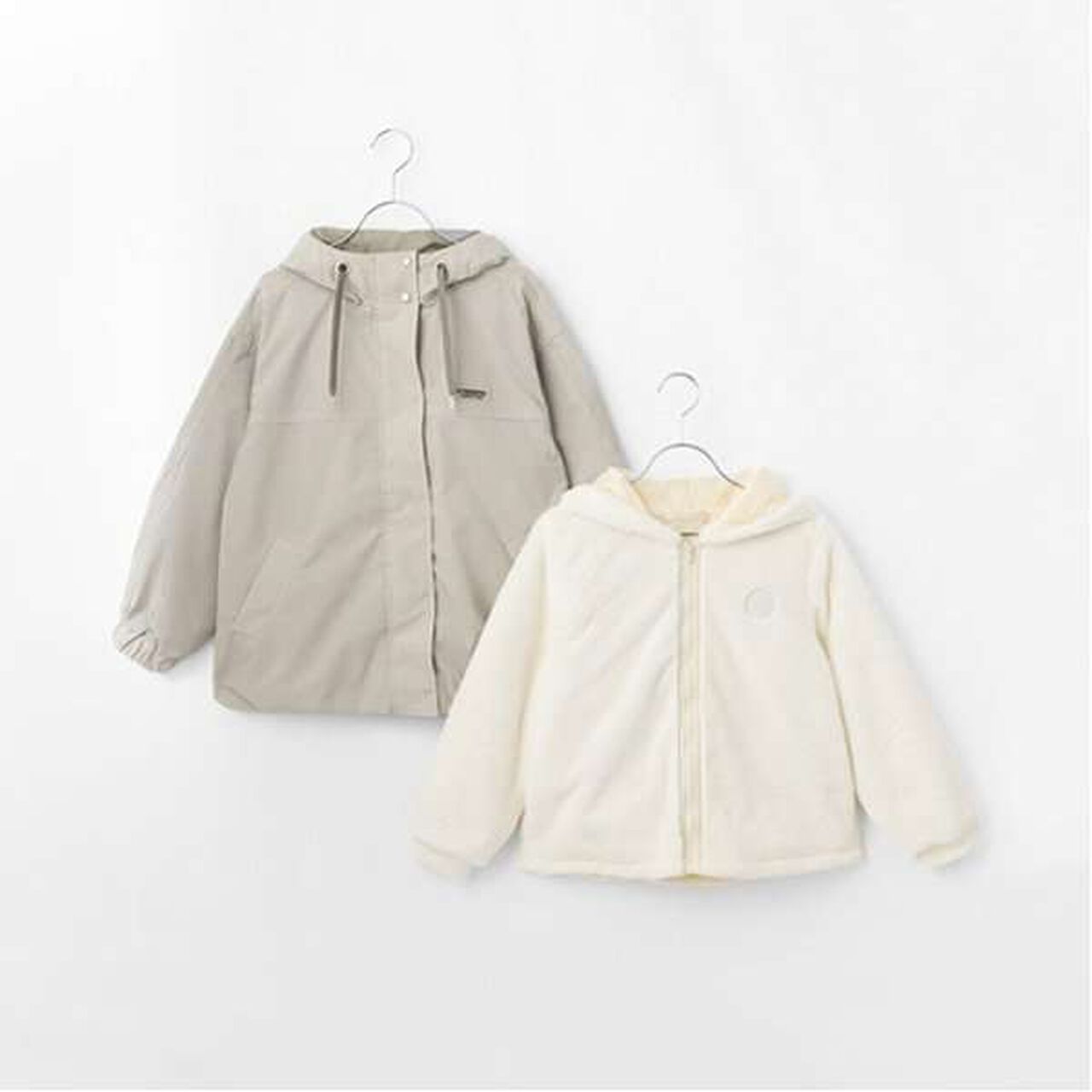 Water-Repellent Faux Fur Liner 3-Way Jacket,Light beige, large image number 13