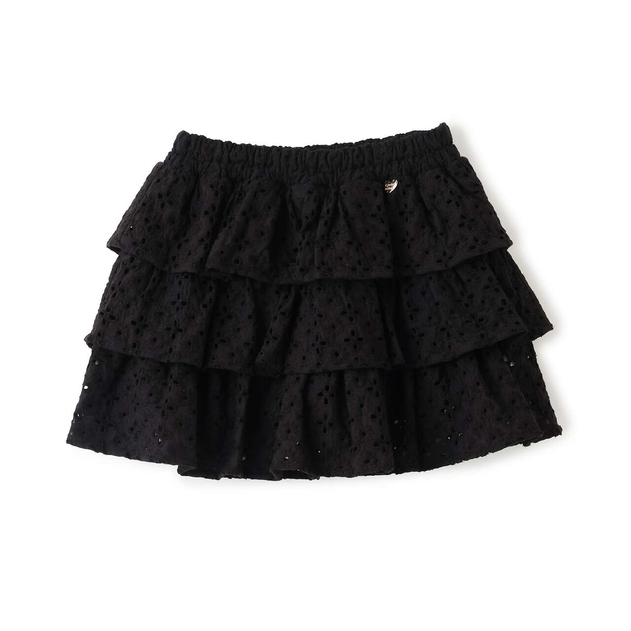[100% Cotton] Cotton Lace Tiered Skirt with Inner Shorts [Kids Girls],Pearl white, large image number 2