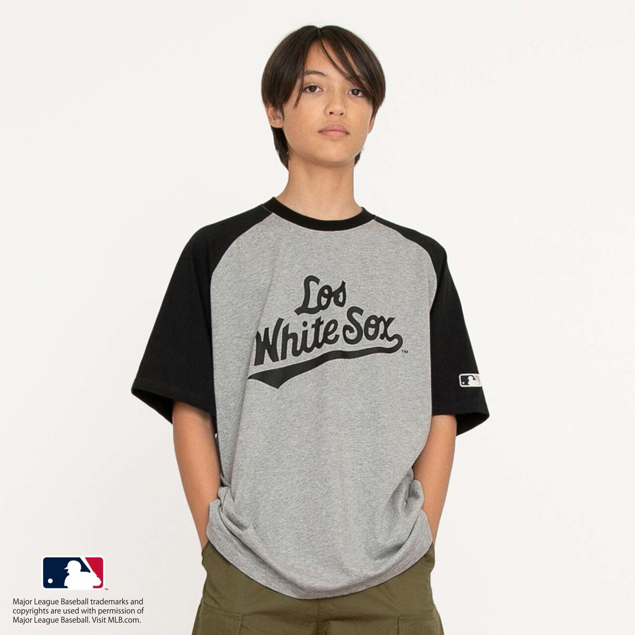 [MLB] Team Logo Print Raglan Short Sleeve T-Shirt,White, large image number 22