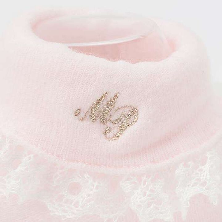 Lace Logo Embroidery Socks,Off white, medium image number 3