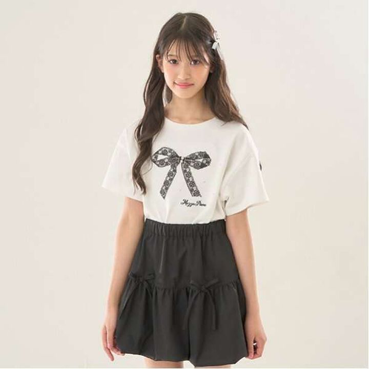 Tulle Layered Sleeve T-Shirt,Light pink, medium image number 5