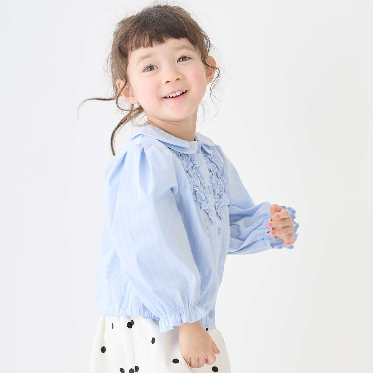Chibi Frill Blouse,Blue, large image number 1
