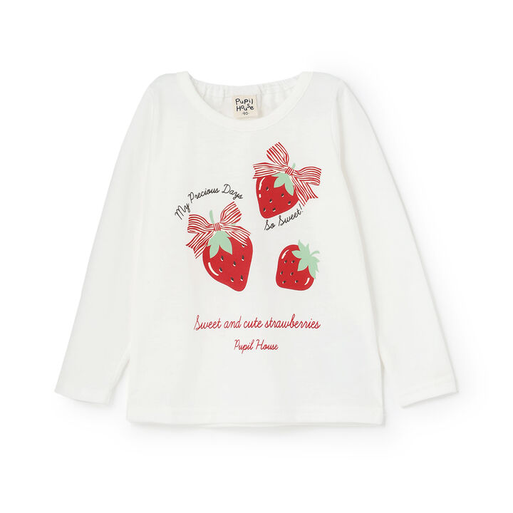 990T Long-Sleeve Strawberry Ribbon,Off white, medium image number 8