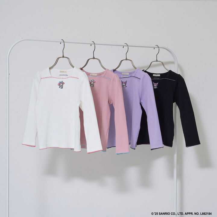 Sanrio Characters One-Point Embroidery Top,Black, medium image number 12