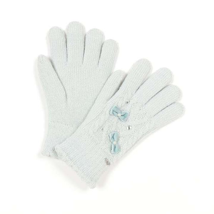 Reversible Fleece Ribbon Gloves,Light pink, medium image number 8