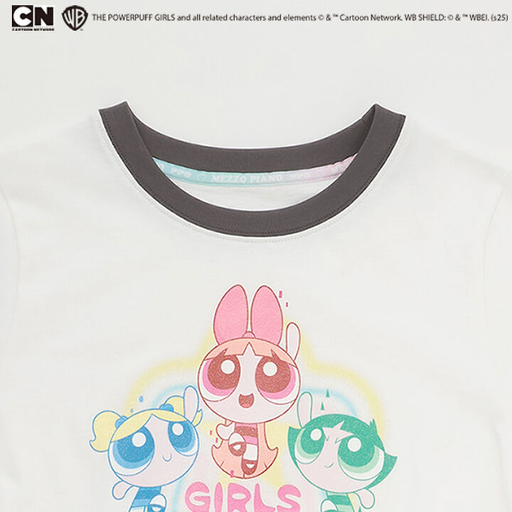[The Powerpuff Girls] Ringer T-Shirt,Off white, medium image number 2