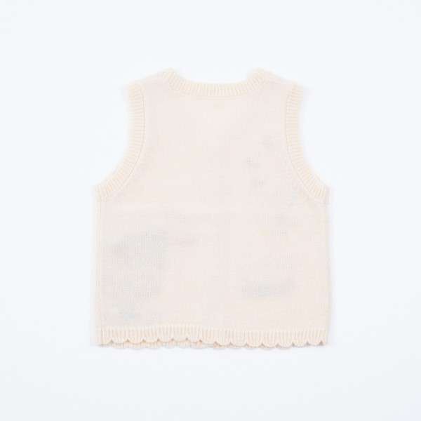 未開封【Pois ポワ】knit vest ニットベスト アイボリー セール】 【洗える】ツイードニット ベスト （ベスト）｜ANY SIS