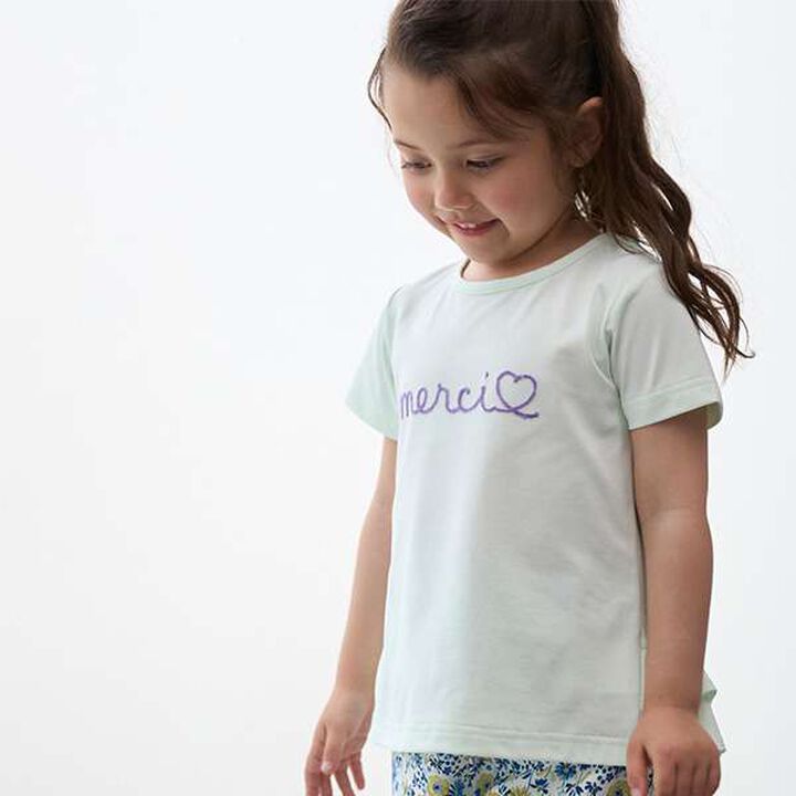 [Amphibious] Logo Embroidery T-Shirt (Kids Size),Light khaki, medium image number 0