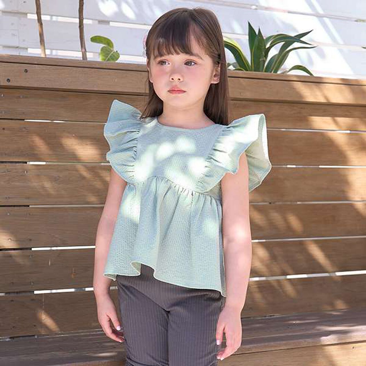 [Set Up Compatible] Frill Peplum Blouse,Light blue, large image number 27