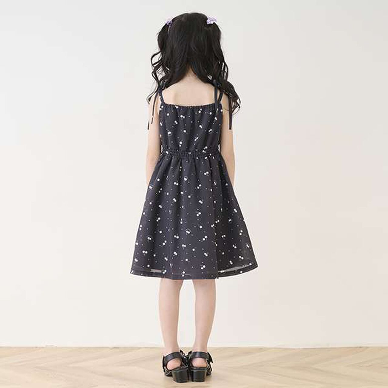 Blouse & Cherry Pattern Camisole One-Piece Dress Set,Black, large image number 21