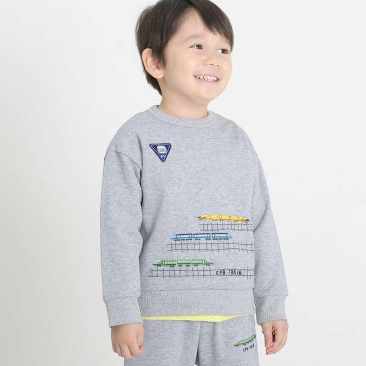 KPBOY Train Embroidery Mini Fleece Set (80-120),Blue, large image number 1