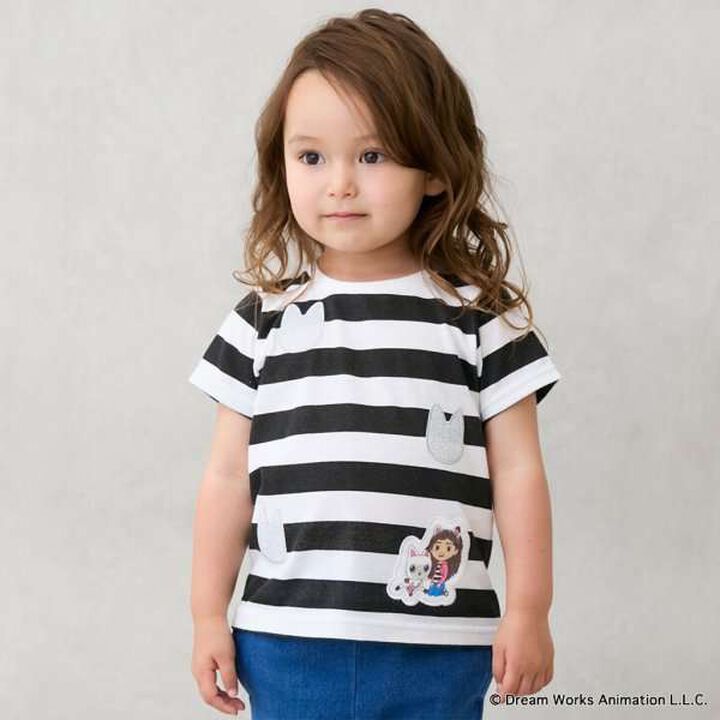 [Gabby] Striped T-Shirt,Black, medium image number 0
