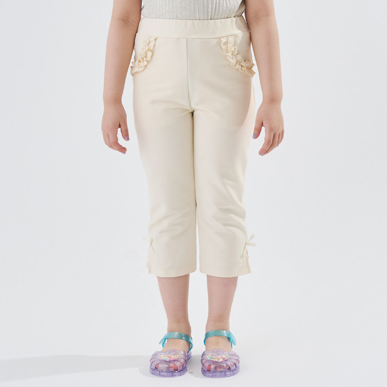Cropped Cut Pants,Light pink, large image number 1