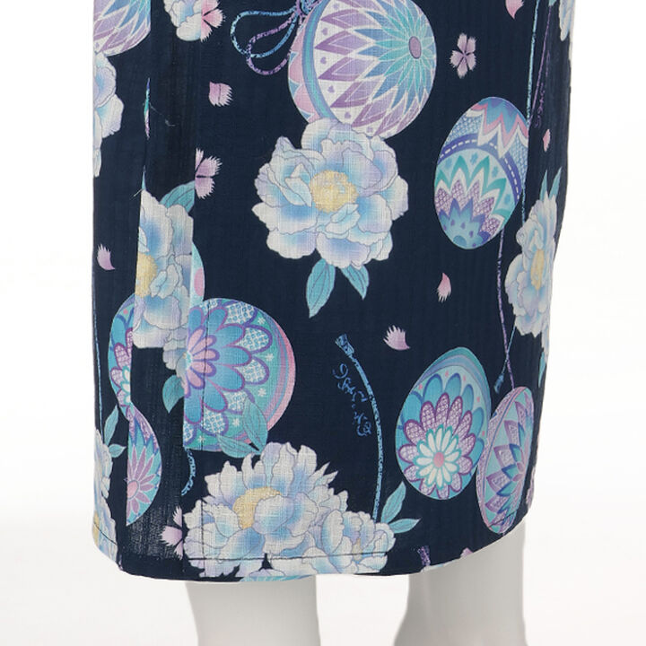 Temari Flower Pattern Yukata,Navy, medium image number 15