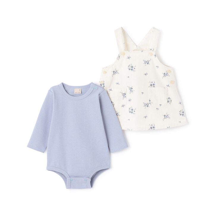 [Link] Floral Pattern Jumper Skirt Outfit Set,Ivory, medium image number 5