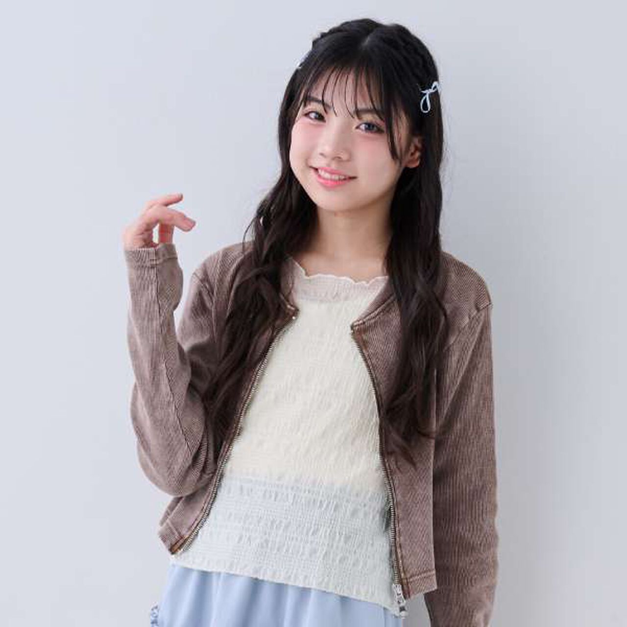 W Zip Tereko Cardigan,Off white, large image number 11