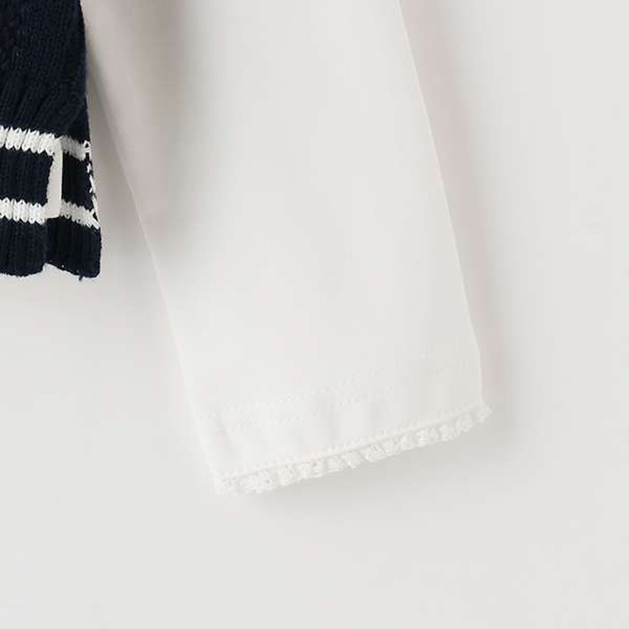 Sailor Collar Knit Vest & Long-Sleeve Tee Set,Off white, large image number 9