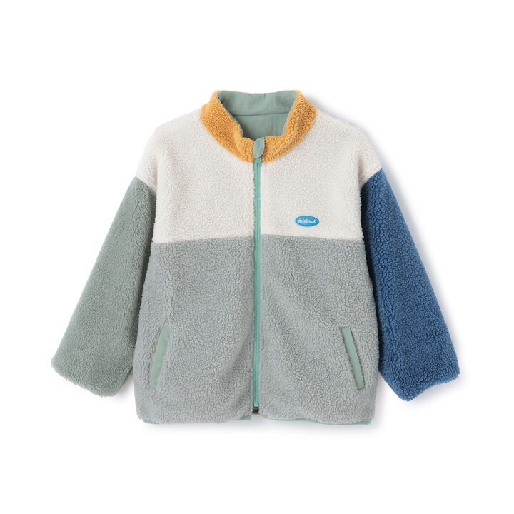 Reversible Color-Blocked Boa Outerwear,Black, medium image number 19