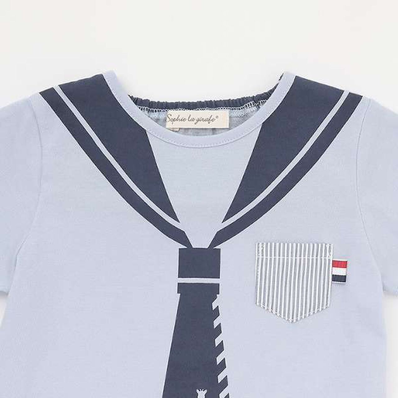 Sailor Print Short Sleeve T-Shirt,Off white, large image number 2