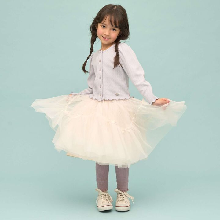 [UV Processing] Patterned Mesh Cardigan,Blue gray, medium image number 25