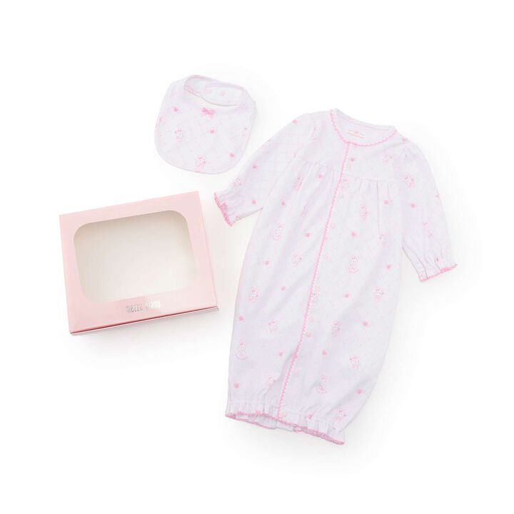 [Box Included] Angel Bunny Pattern 2 Way All & Bib Set,Sax blue, medium image number 10