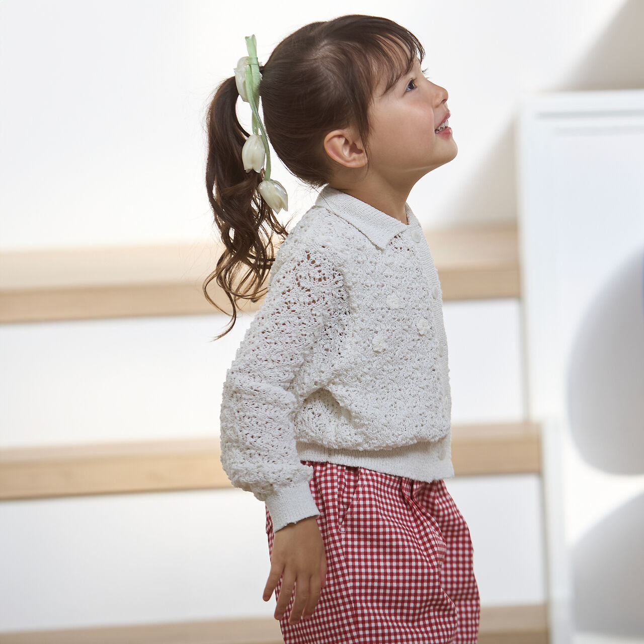 Collared Knit Cardigan,Mocha tea, large image number 1