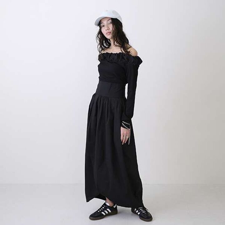 [LADIES] Balloon Collar Long Sleeve T-Shirt,Charcoal gray, medium image number 11