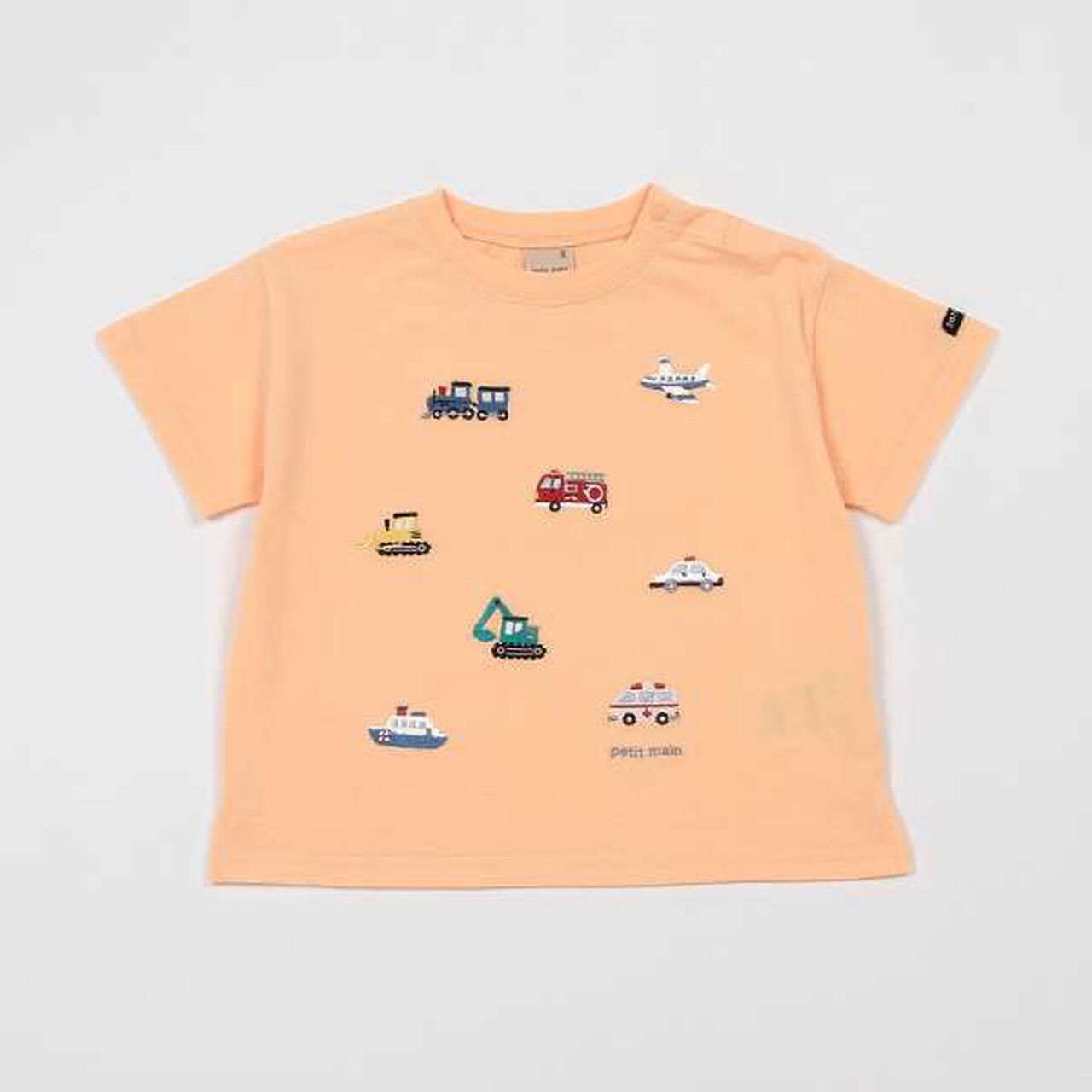 [Cool Touch] Working Vehicles Embroidery T-Shirt,Off white, large image number 14