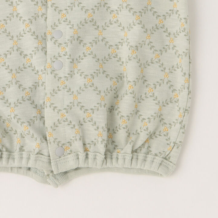 Fruits Collar Embroidered 2WAY Romper,Moss green, medium image number 4