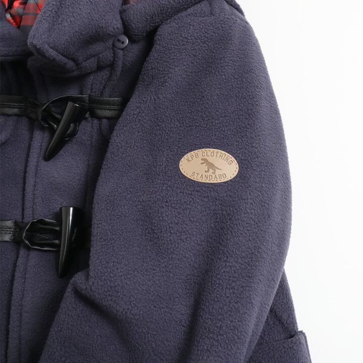 KP Boy Fleece Checkered Duffle Coat [90-130],Navy, medium image number 4