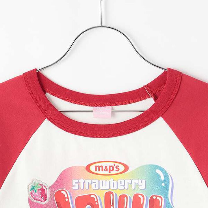 Reissued ♪ Color-Blocked 3/4 Sleeve Raglan T-Shirt,Red, medium image number 2