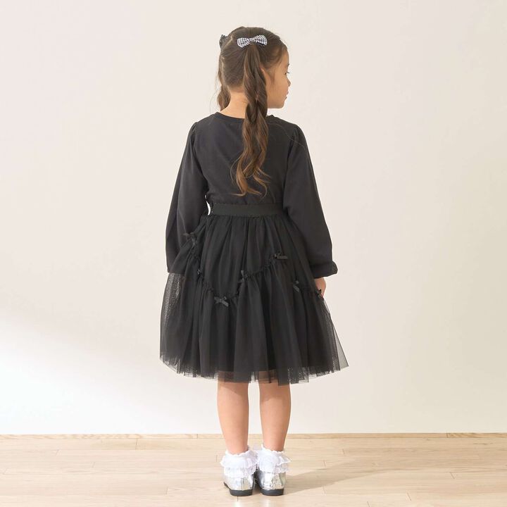 Wavy Panel Gathered Tulle Skirt [Lycee Mine Ballet Series],Black, medium image number 25