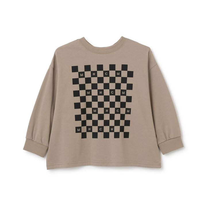 [Anti-Stain & Quick-Dry & Shape Retention] Checker Flag Printed T-Shirt [MNCM],Navy, medium image number 2