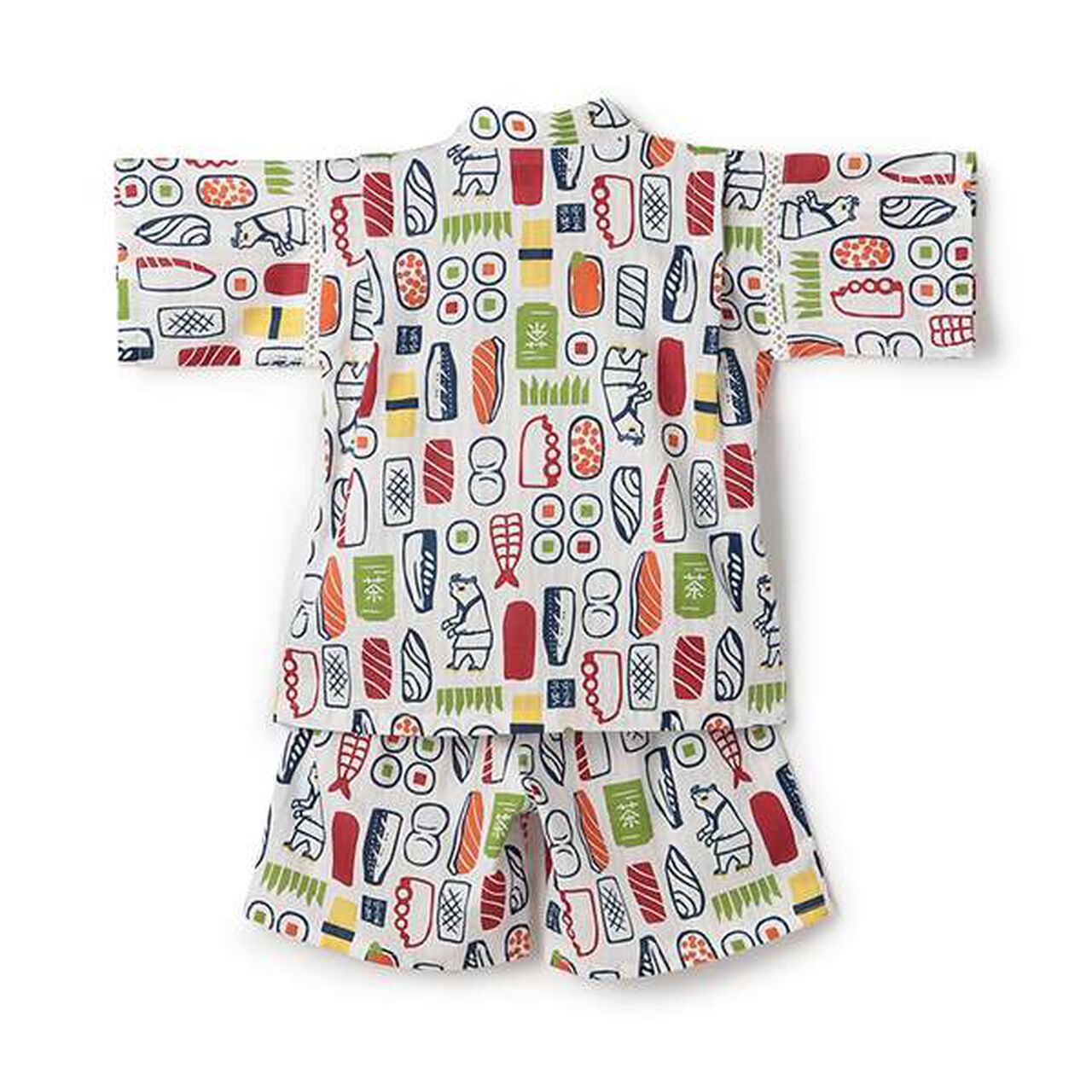 Sushi Print Jinbei,Off white, large image number 1