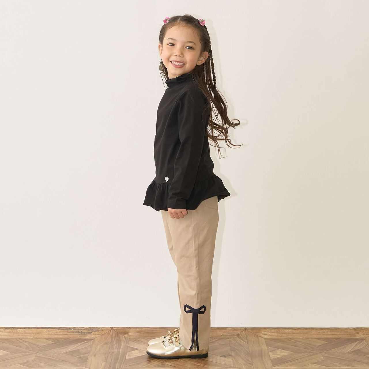Decorative Ribbon Side Slit Stretch Pants,Ivory, large image number 27