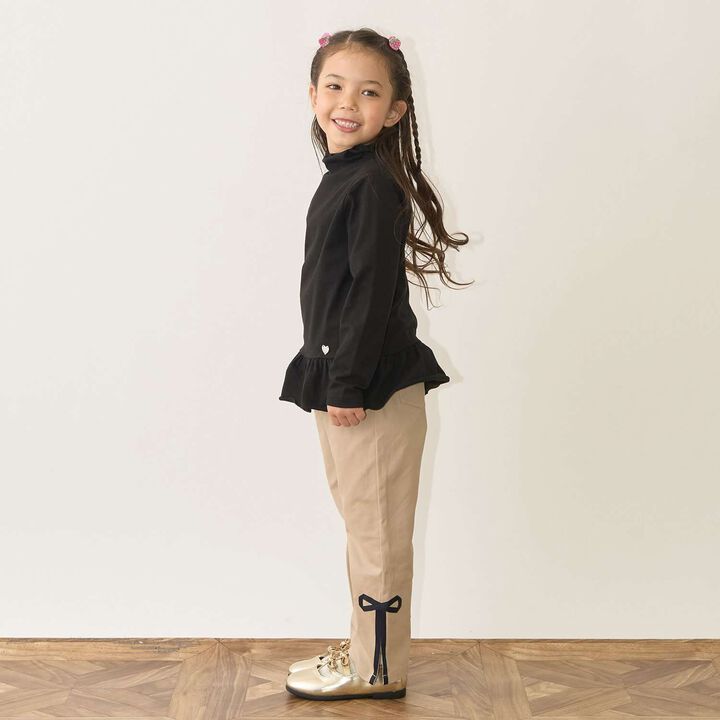Decorative Ribbon Side Slit Stretch Pants,Ivory, medium image number 27
