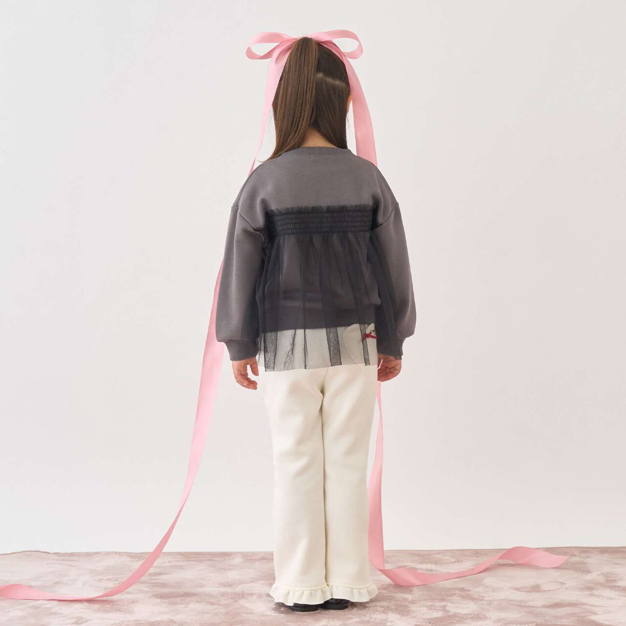 [Lycee Mine Ballet Series] Wool Lined Sweatshirt with Tulle and Ribbon,Ivory, large image number 21