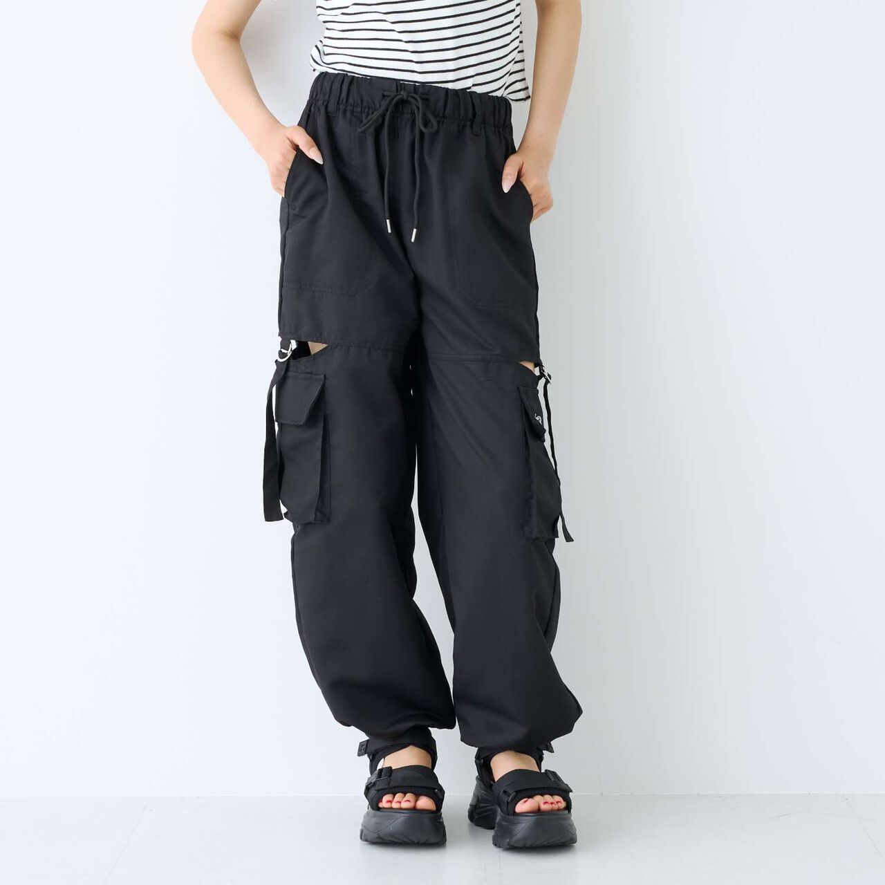 [LTXC / Quick-Dry Absorbent / Comfort] Slit Belt Cargo Pants,Khaki, large image number 5