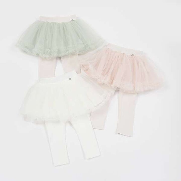 [Link] Tulle Skirt with Leggings (Kids),Light green, medium image number 14