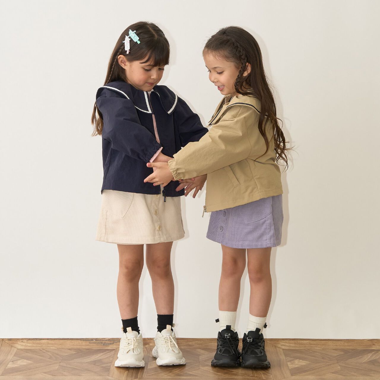 Frill Collar Windbreaker,Navy, large image number 31