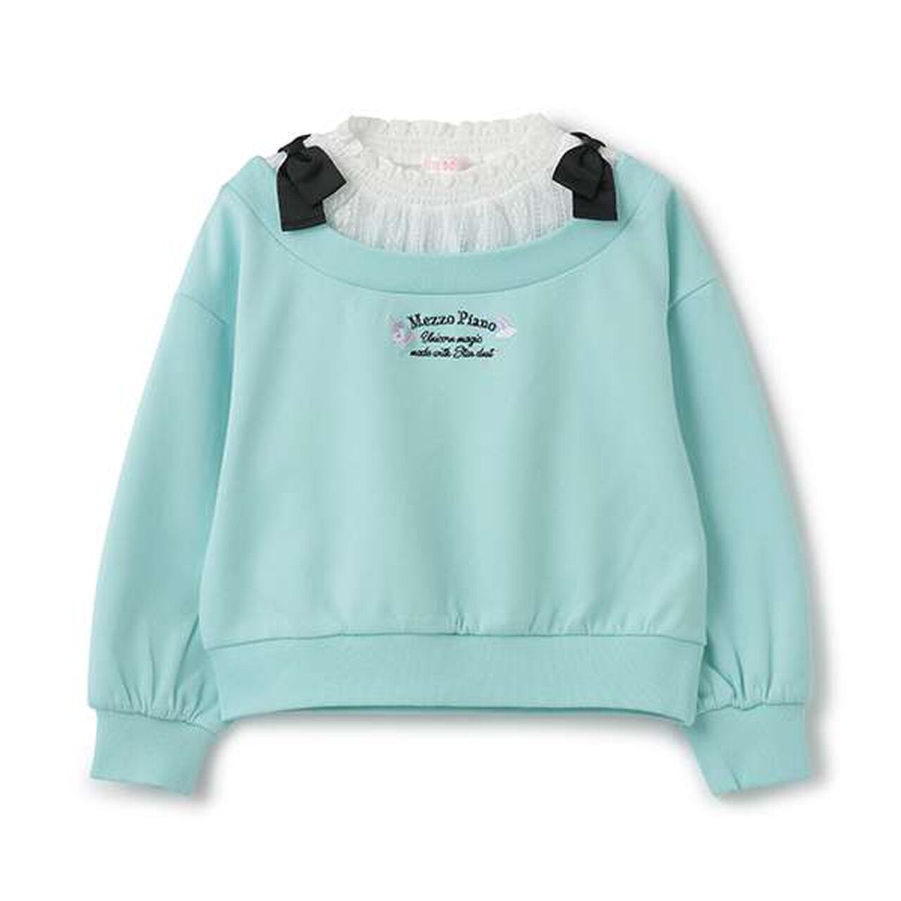 Shoulder Ribbon Layered Sweater,Lilac, large image number 10