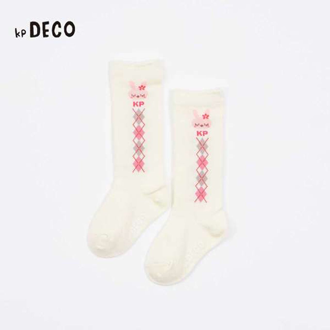 [Made in Japan] KPDECO Argyle Pattern Knee-High Socks (15-23),Charcoal gray, large image number 3