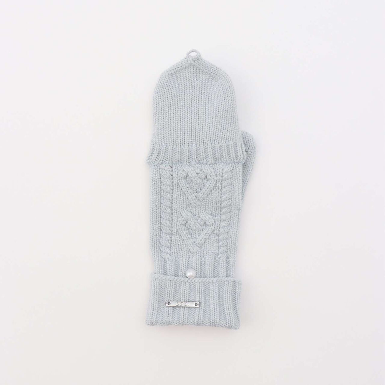 Cable Knit Gloves,Sax blue, large image number 7