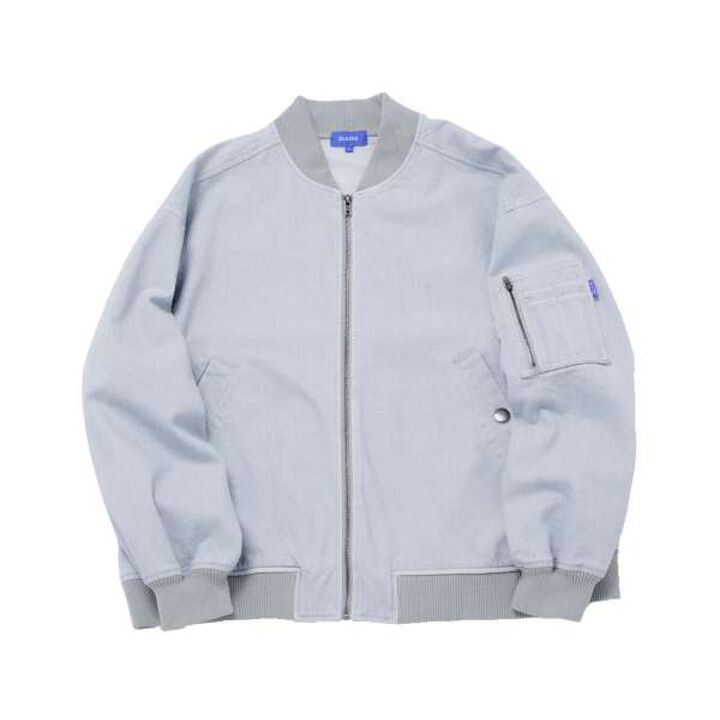 Denim Bomber Jacket,Light blue, medium image number 0